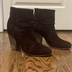 rag&bone suede burgundy newburey bootie sz 40(9.5)